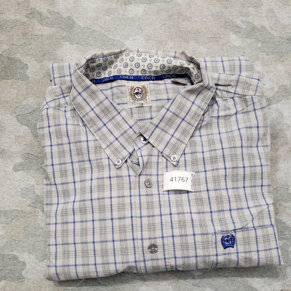 Cinch Shirt Mens 2XL Gray Long Sleeve Button-Up Western Rodeo Cowboy - Picture 11 of 11